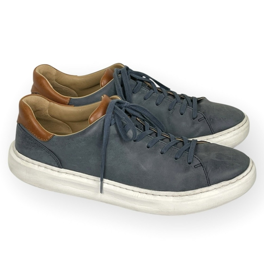 Johnston Murphy Anders Navy Leather Sneakers Mens 9M True Foam Nautical Preppy - Picture 4 of 9